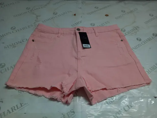 LIPSY LONDON PINK RAW HEM SHORTS SIZE 16