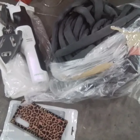 BOX OF ASSORTED ITEMS, INCLUDING, BLZCK & DECKER REVIVA MULTI TOOL, HOSE PIPE, PHONE CASE, FIXING KITS.