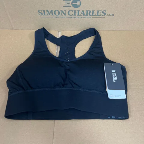 MONS ROYALE STRATOS MERINO SHIFT SPORTS BRA IN BLACK SIZE SMALL