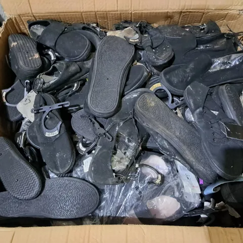 LOT OF APPROXIMATELY 60 ASSORTED PAIRS OF BLACK SCHOOL PUMPS - VARIOUS SIZES