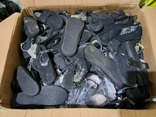 LOT OF APPROXIMATELY 60 ASSORTED PAIRS OF BLACK SCHOOL PUMPS - VARIOUS SIZES