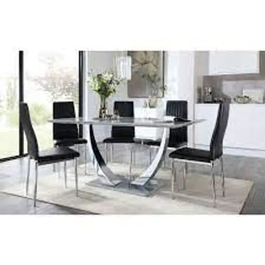 BOXED PEAKE GRE6 HIGH GLOSS AND CHROME 160CM D8NING TABLE , BOX 1 OUT OF 3 ONLY ,