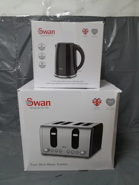 BOXED SWAN KETTLE & TOASTER 4-SLICE TWIN PACK RRP £49