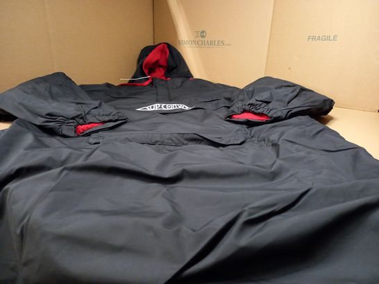 SUPCONWY BLACK/RED BORG LINED OVERHEAD FULL LENGTH JACKET - LARGE