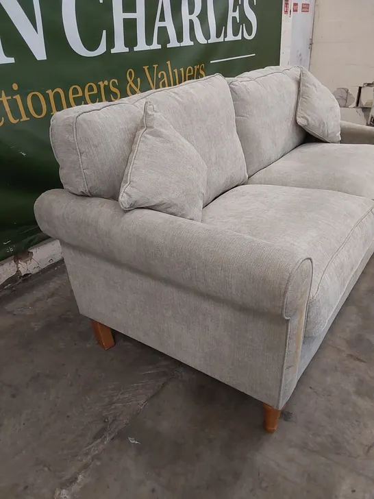 DESIGNER 3 SEATER FABRIC UPHOLSTERED SOFA