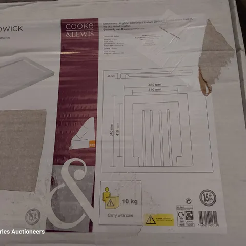 DBOXEDCOOKE & LEWIS CHADWICK CERAMIC SINK DRAINER 540 × 465mm