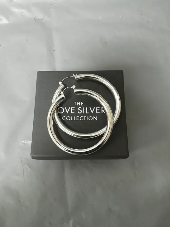 SILVER PLATED LARGE PLAIN HOOPS