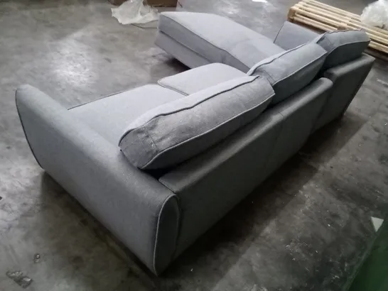 QUALITY DESIGNER HARLOW L-SHAPED CORNER SOFA - LIGHT GREY FABRIC