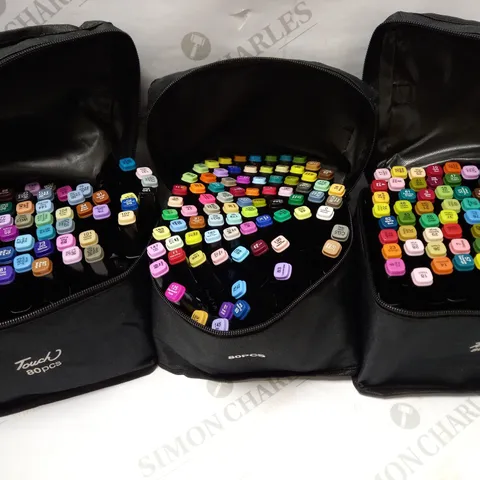 LOT OF APPROX 3 X 80 TOUCH QUICI DUO COLOURED MARKERS