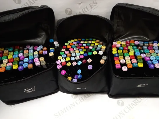 LOT OF APPROX 3 X 80 TOUCH QUICI DUO COLOURED MARKERS