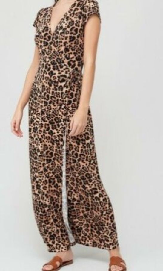 BRAND NEW SHORT SLEEVE WRAP JERSEY MAXI - ANIMAL PRINT - SIZE 12 - LOT OF 5 RRP £49