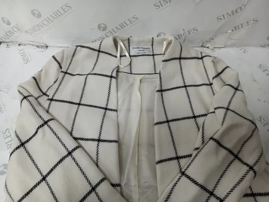 HELENE BERMAN CHECK COAT CREAM SIZE 10