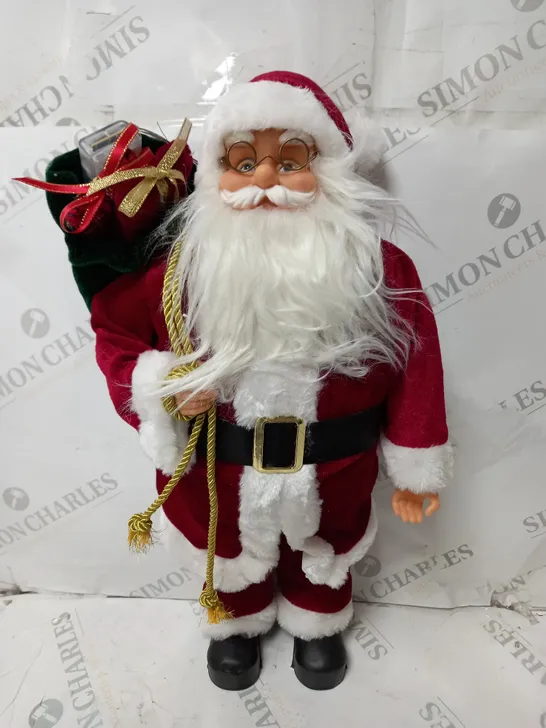 FESTIVE LIGHT UP TRADITIONAL STANDING SANTA - SMALL