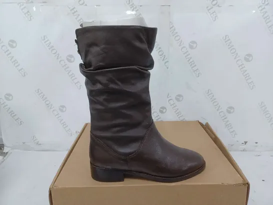 PAIR OF DUNE LONDON CALF BOOTS IN BROWN  - SIZE 3