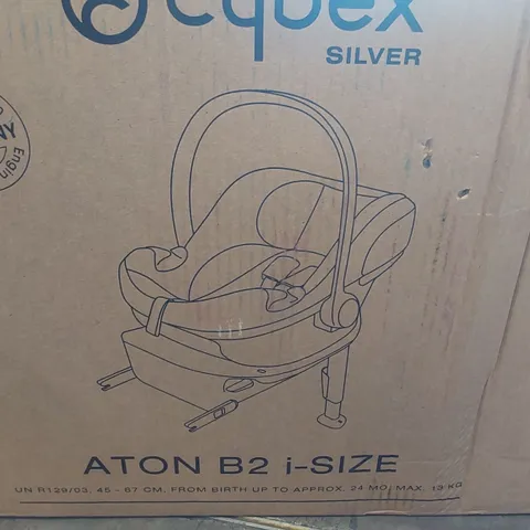 BOXED CYBEX SILVER ATON B2 I-SIZE CAR SEAT AND BASE 