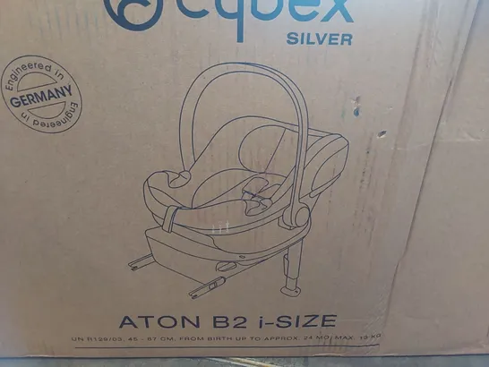 BOXED CYBEX SILVER ATON B2 I-SIZE CAR SEAT AND BASE 