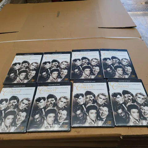 PALLET OF APPROXIMATELY 20 BOXES OF A SIGNIFICANT QUANTITY OF ROCK 'N' ROLL LEGENDS IN CONCERT 2 DVD SET