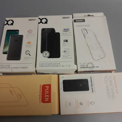 LOT OF 5 ASSORTED PHONE CASES TO INCLUDE SPIGEN AND XQISIT