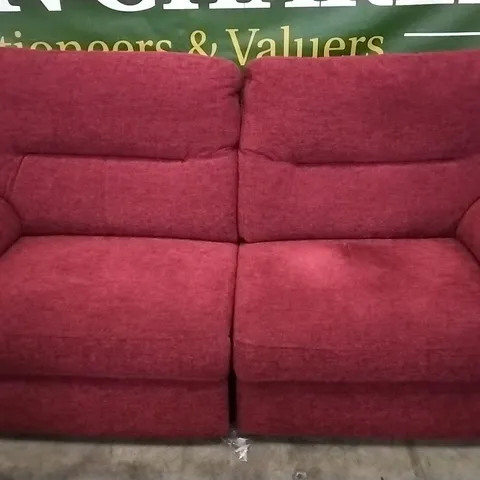 QUALITY BRITISH DESIGNED & MANUFACTURED G PLAN SEATTLE 3 SEATER MANUAL RECLINER SOFA RUSH CLARET FABRIC