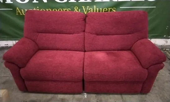 QUALITY BRITISH DESIGNED & MANUFACTURED G PLAN SEATTLE 3 SEATER MANUAL RECLINER SOFA RUSH CLARET FABRIC