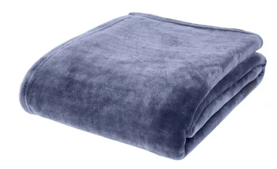 RASCHEL VELVET TOUCH 200×240CM BLANKET  THROW - BLUE