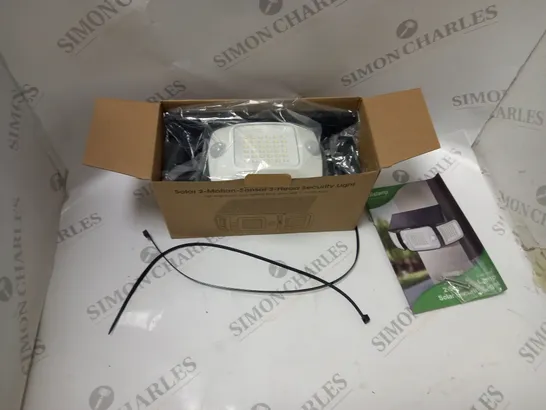 BOXED SOLAR POWERED INTELAMP 2-SENSOR 3-LAMP SECURITY LIGHT WITH FITTINGS AND INSTRUCTIONS