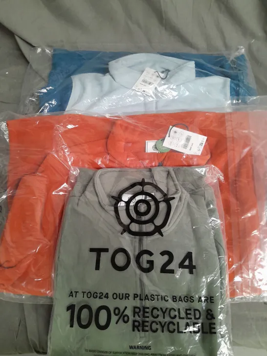 LOT OF 3 OF TOG24 JACKETS VARIOUS COLOURS, SIZES AND STYLES