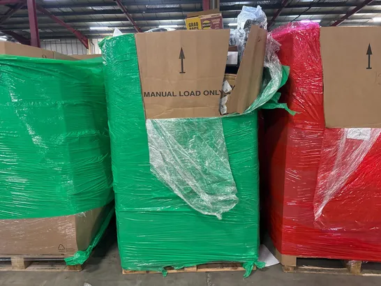 PALLET OF ASSORTED CONSUMER PRODUCTS TO INCLUDE: AIR COOLER, CLOTHES DRYING RACK, ROLLER BLIND, RETRACTABLE BABY GATE, BACKPACKS, TOILET SEAT ECT