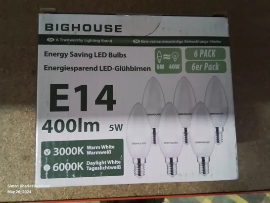 A BOX OF APPROXIMATELY 96 6PACKS OF E14 ENERGY SAVING LED BULBS