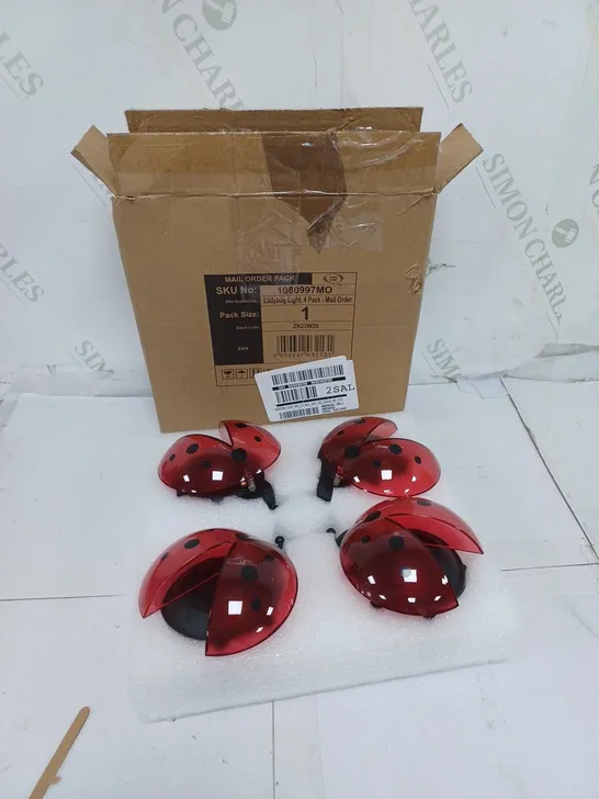 SMART SOLAR LADYBIRD LIGHT 4 PACK  RRP £18.99