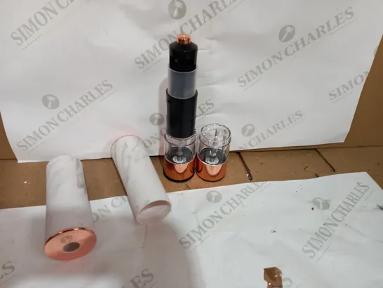 TOWER T847005WR MARBLE ROSE GOLD ELECTRIC SALT AND PEPPER MILLS