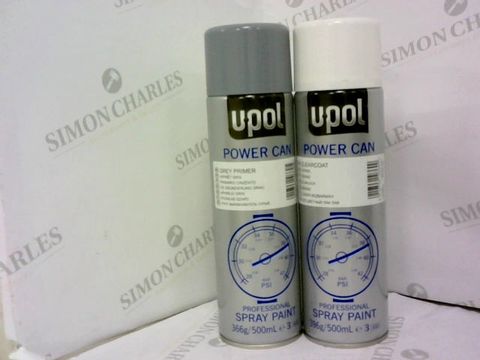 APPROXIMATELY 8 ASSORTED UPOL POWER CAN SPRAYS 500ML