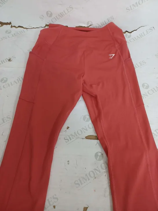 GYMSHARK RED LEGGINGS -M