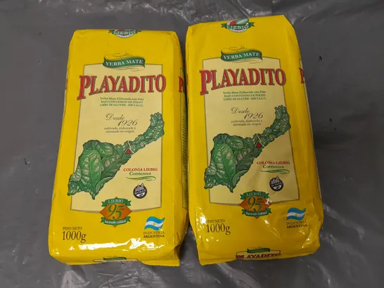 LOT OF 2 YERBA MATE PLAYADITO 1KG PACKS OF TEA