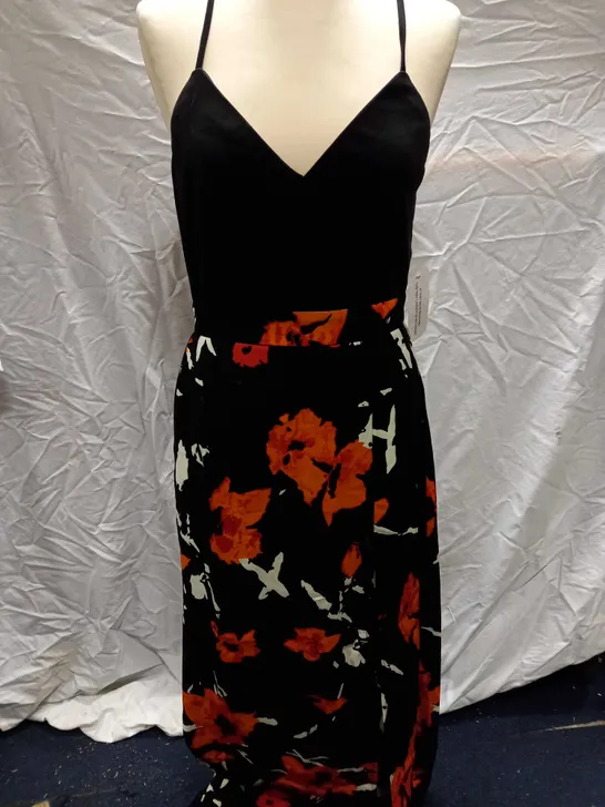 SILKFRED FARAH FLORAL CAMI SPLIT DRESS - SIZE 10