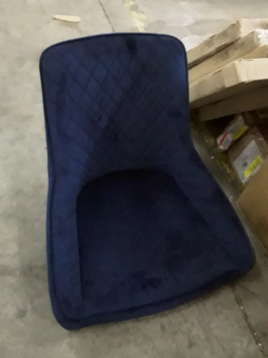 BOXED 2 HAMPTON DINING CHAIR - TEAL VELVET (NO LEGS)