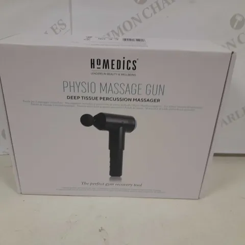 BOXED HOMEDICS PHYSIO MASSAGE GUN DEEP TISSUE PERCUSSION MASSAGER