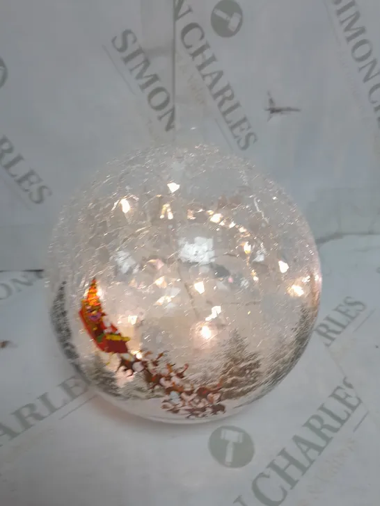 FESTIVE PRE-LIT SCENIC CRACKLE GLASS SPHERE