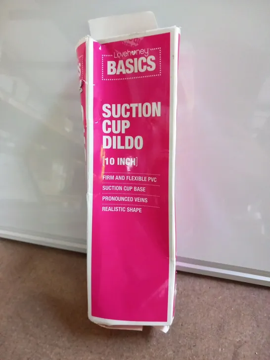 BOXED LOVEHONEY BASICS SUCTION CUP DILDO 10"