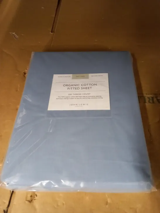 EASY CARE SUPER KING SIZE BLUE COTTON FITTED SHEET 