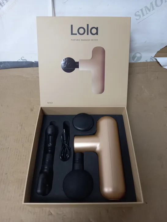 BOXED LOLA 4 SPEED HAND HELD MASSAGE GUN GOLD