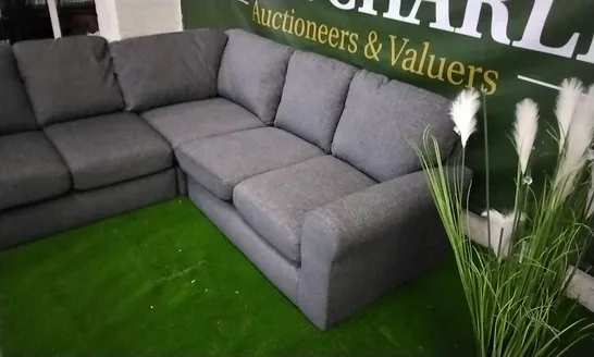 DESIGNER GREY FABRIC CORNER SOFA