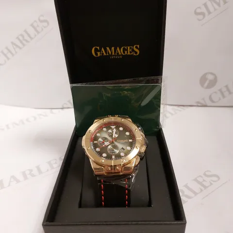 GAMAGES OF LONDON LIMITED EDITION HAND ASSEMBLED VESSEL AUTOMATIC WATCH - BLACK