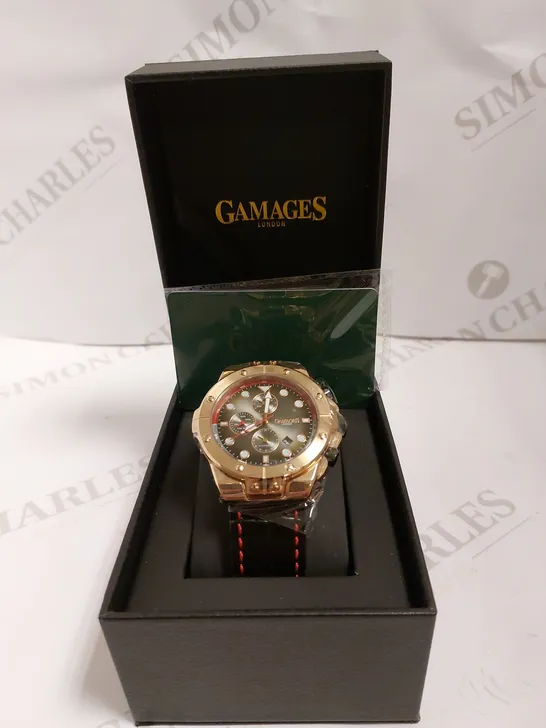 GAMAGES OF LONDON LIMITED EDITION HAND ASSEMBLED VESSEL AUTOMATIC WATCH - BLACK