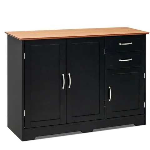 BOXED MODERN KITCHEN SIDEBOARD STORAGE CABINET WITH ADJUSTABLE SHELF AND DRAWERS