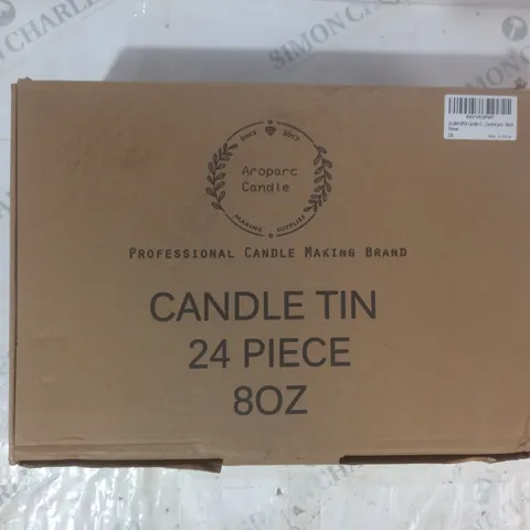 BOXED AROPARC SET OF 24 CANDLE TINS IN BLACK