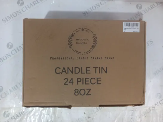 BOXED AROPARC SET OF 24 CANDLE TINS IN BLACK