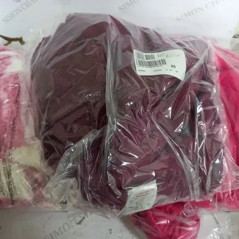 LARGE BOX OF APPROXIMATELY 10 CLOTHING ITEMS ALL IN DIFFRENT COLOURS AND SIZES 