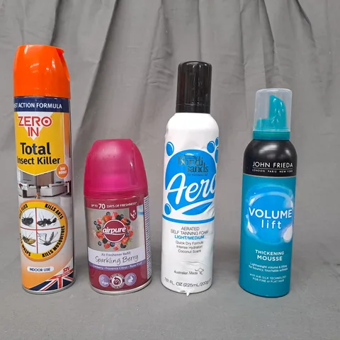 APPROXIMATELY 10 ASSORTED AEROSOL ITEMS IN INCLUDE INSECT KILLER, AIR FRESHENER REFILL, THICKENING MOUSSE, ETC - COLLECTION ONLY