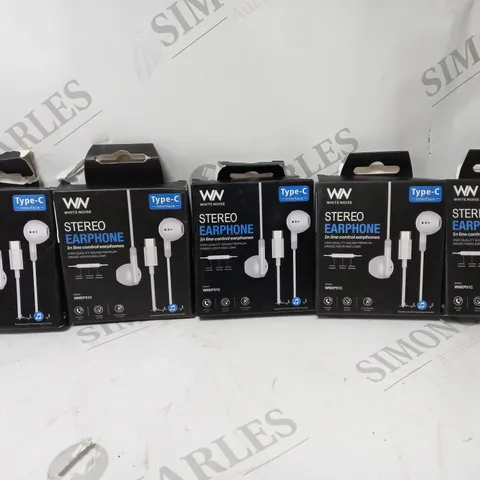 BOX OF APPROX 30 WHITE NOISE STEREO WIRED EAR PHONES 